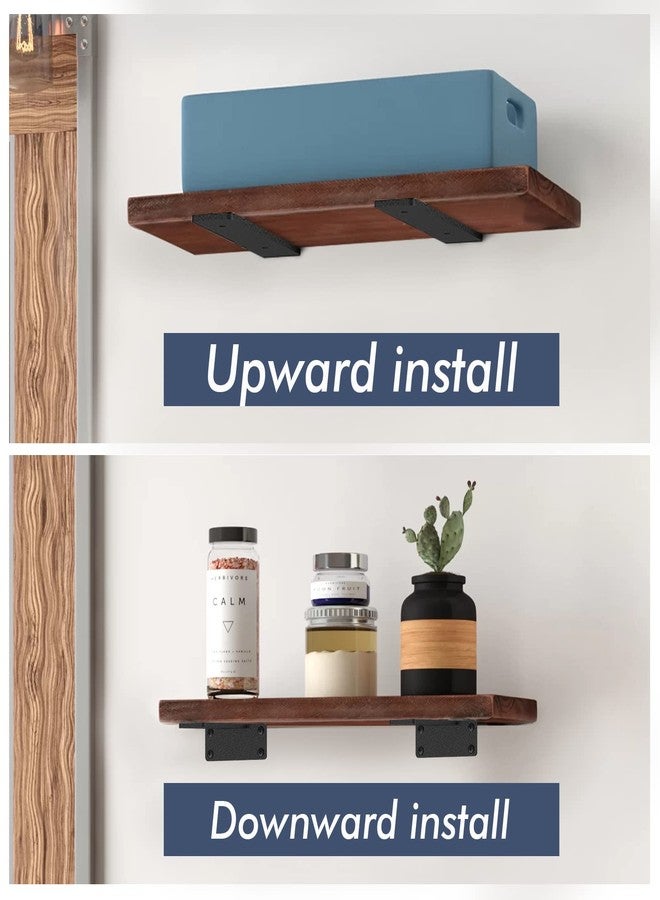 Starunder 4 Pack Floating Shelf Brackets,12 inch Heavy Duty Industrial Shelf Bracket, Black Metal L Brackets for Shelves Support DIY(1/5 Inch Thicked) - Image 3